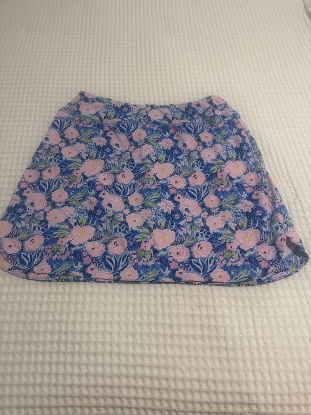 Gottex Blue Mini Skirt with Pink Floral Print